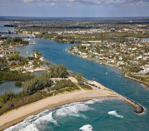 Aerial view of Loxahatchee River in Florida